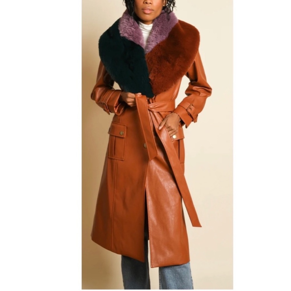 NWOT Anthropologie Hutch Bowie Trench Coat in Terracotta XLP